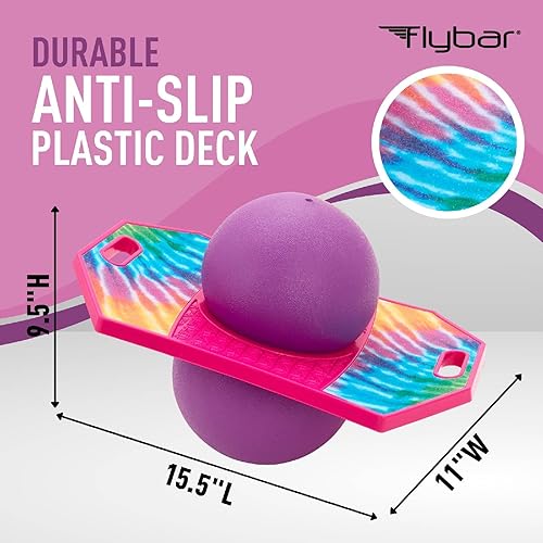 Miniatura 5 de Flybar Pogo - Bola de trucos para niños, tabla de rebote para niños y niñas a partir de 6 años, hasta 160 libras, incluye bomba, asa fácil de