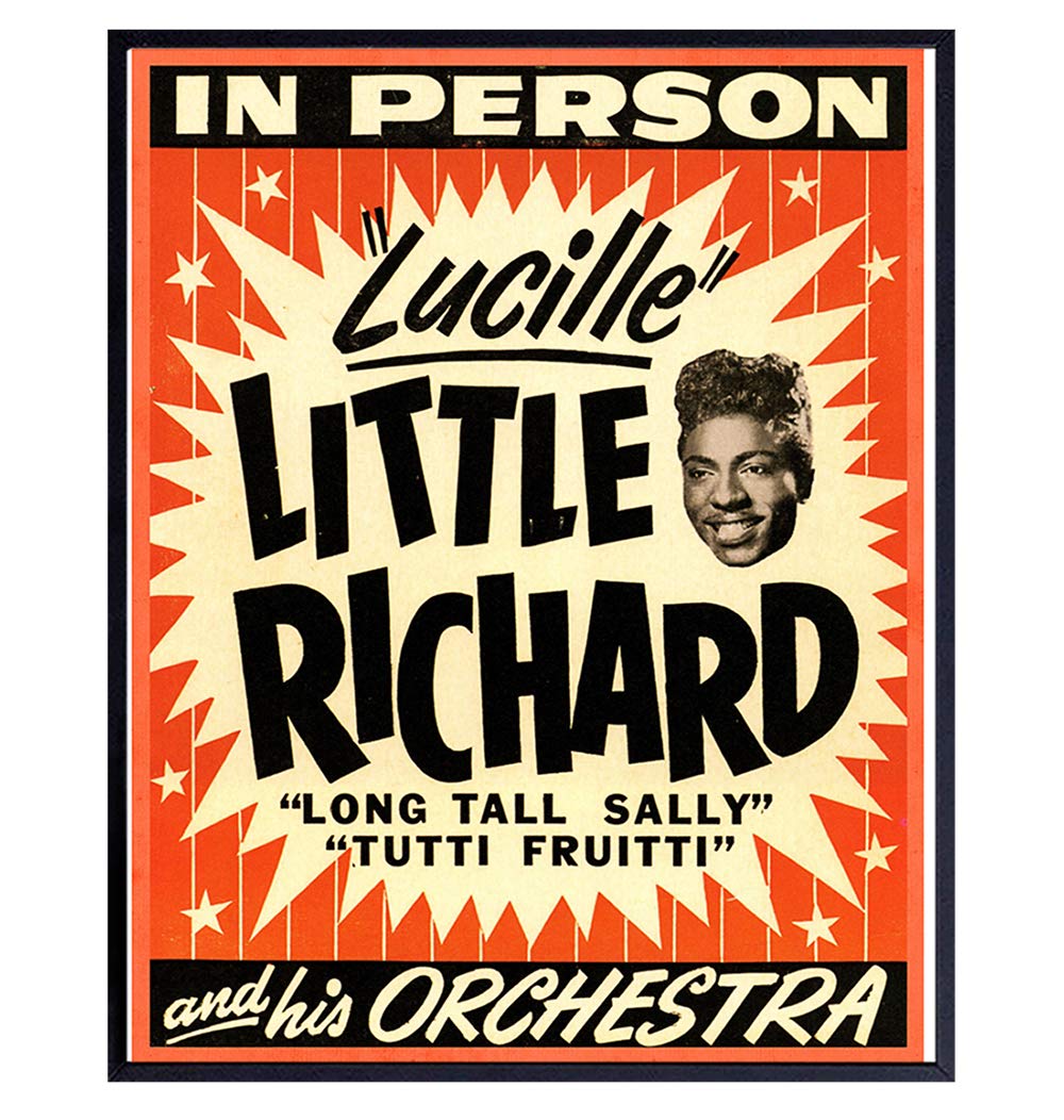 Little Richard Poster - 8x10 Black History Wall Art - Vintage Motown Concert Posters - R and B Music - African American Wall Art - Soul Train - R&B Music Decor - African American Gifts