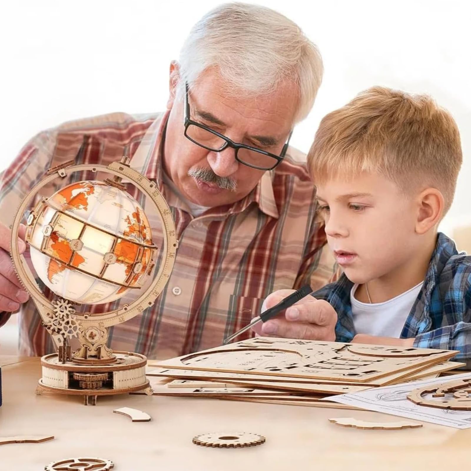 ROKR Globo Luminoso, Puzzle 3D Legno Rompicapo,Modellismo da Costruire Adulti (ST003)
