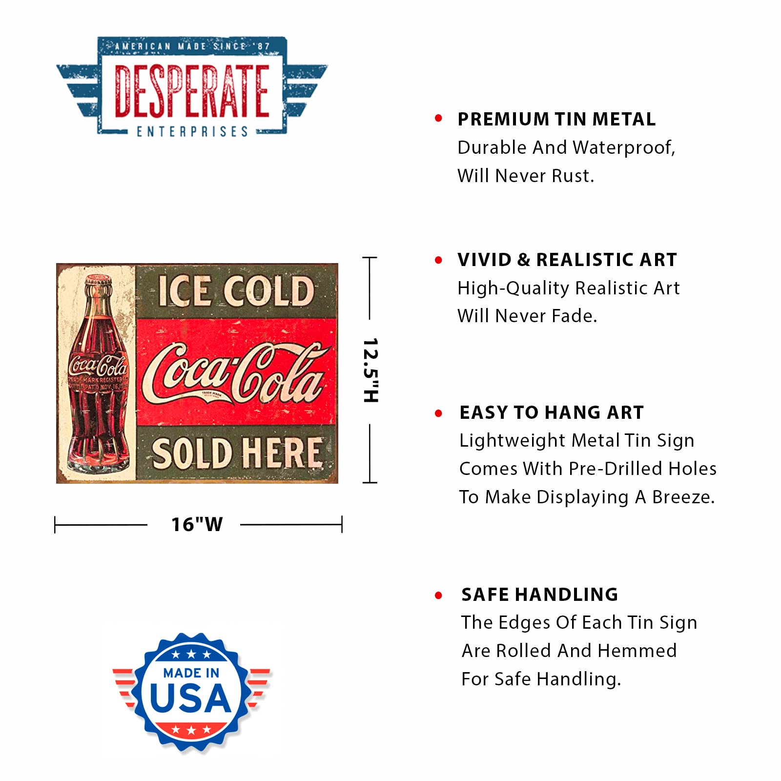 Coca-Cola アイスコールドサイン Ice Cold Coca-Cola Tin Metal Sign - Coke - Delicious and