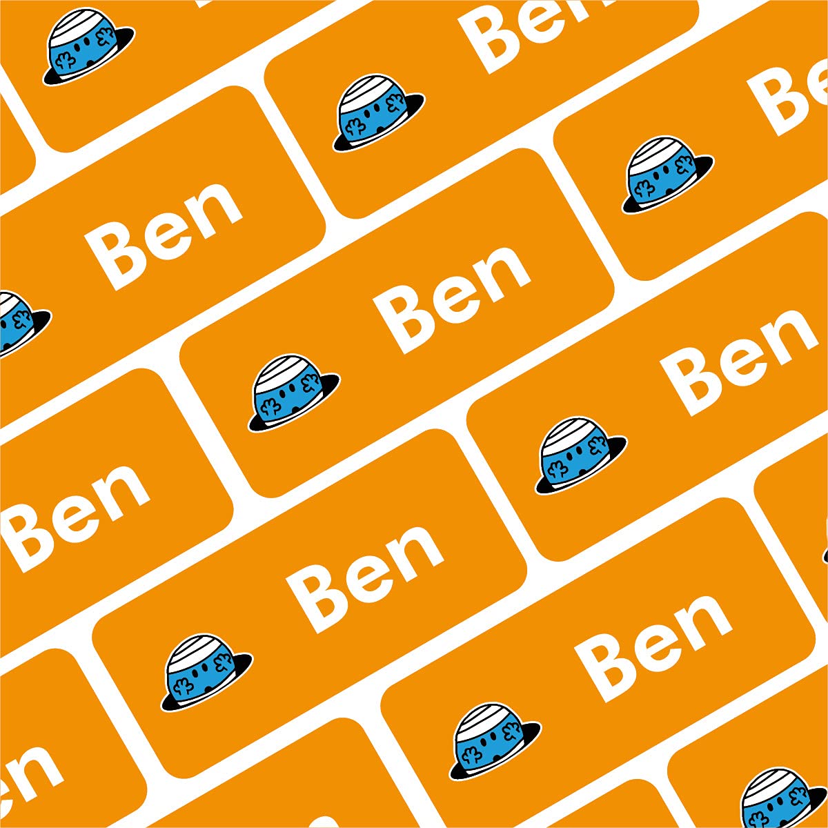 My Nametags® 56 Mr Men & Little Miss Name Stickers | Washable Name Tags for School, Kindergarten, Nursery | Mr. Men Stickers for Clothes, Shoes, Stationery & Kid's Items | Mr Bump II Labels — image 1