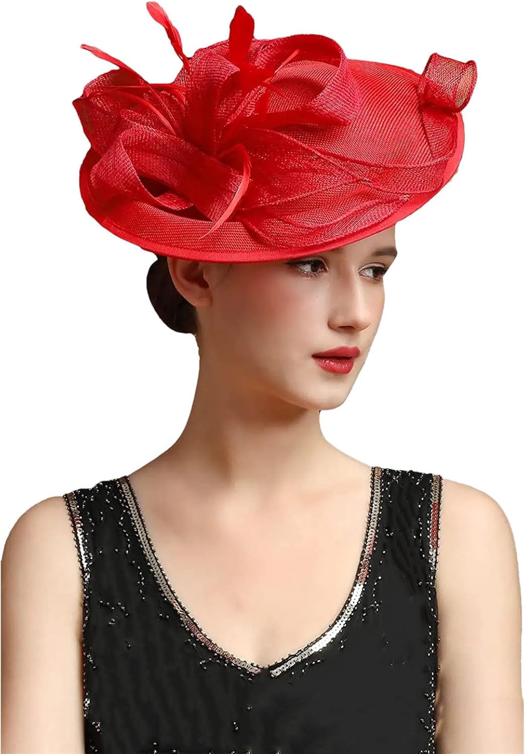Fascinator Hat Feather Tea Party Cocktail Wedding Headband With Hair Clip Headwear For Women