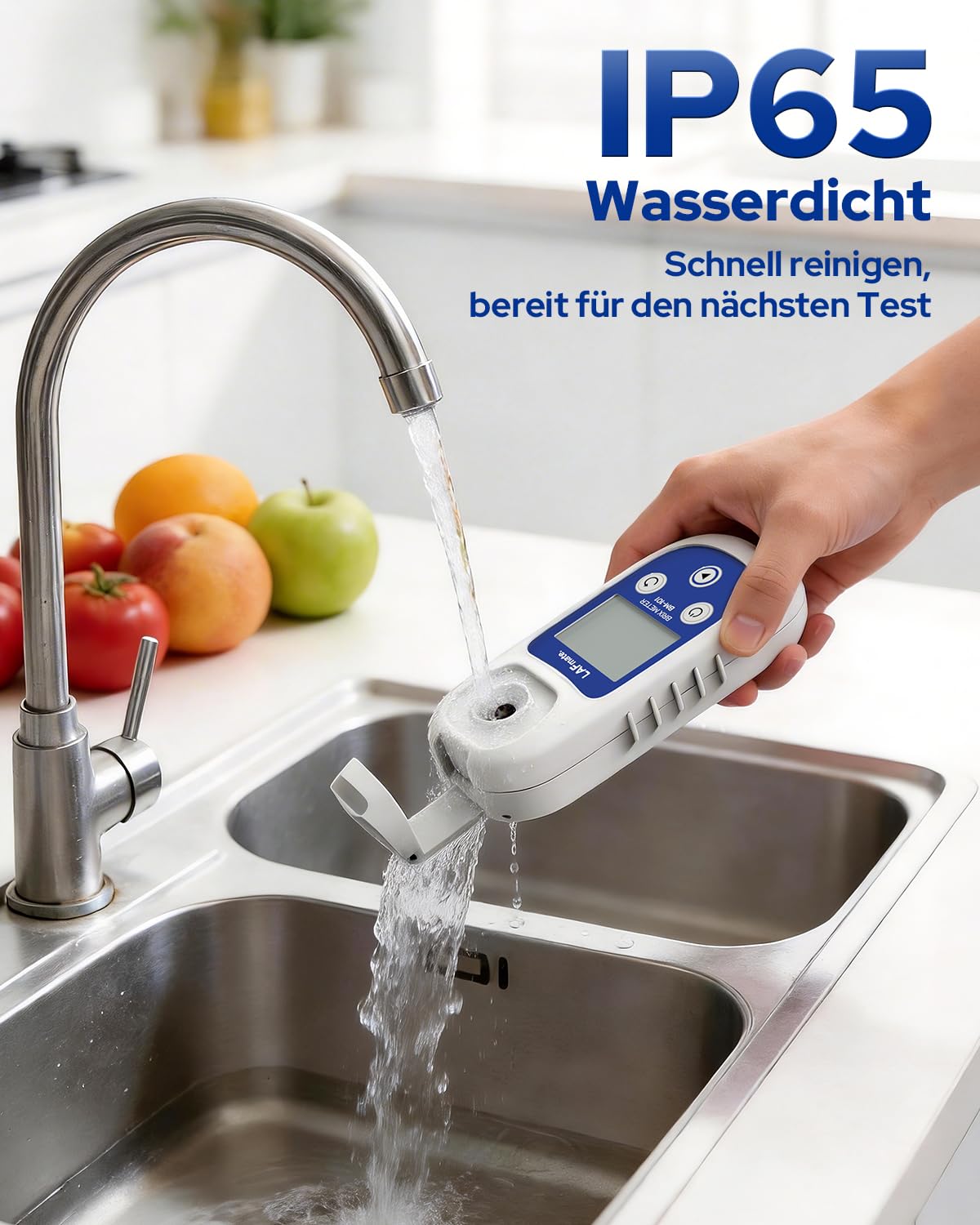 Digitales Refraktometer 0-55% ±0,2%, BM101 Brix Refraktometer mit ATC, IP65 Refraktometer Brix für Saft, Weinherstellung & Kaffee