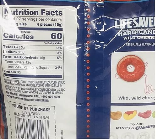 Miniatura 3 de LifeSavers - Caramelos duros de cereza silvestre para compartir, tamaño 14.5 onzas cada bolsa, envueltas individualmente, 2 bolsas con clip Candyya