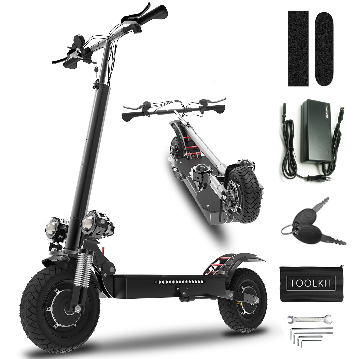 X750/X700 Electric Scooter Adults, 1600W/3200W Dual Motor, up to 45 MPH & 50 Miles Long Range, 10” All-Terrain Tires, 300 lbs Max Load, Waterproof, Foldable Electric Scooter