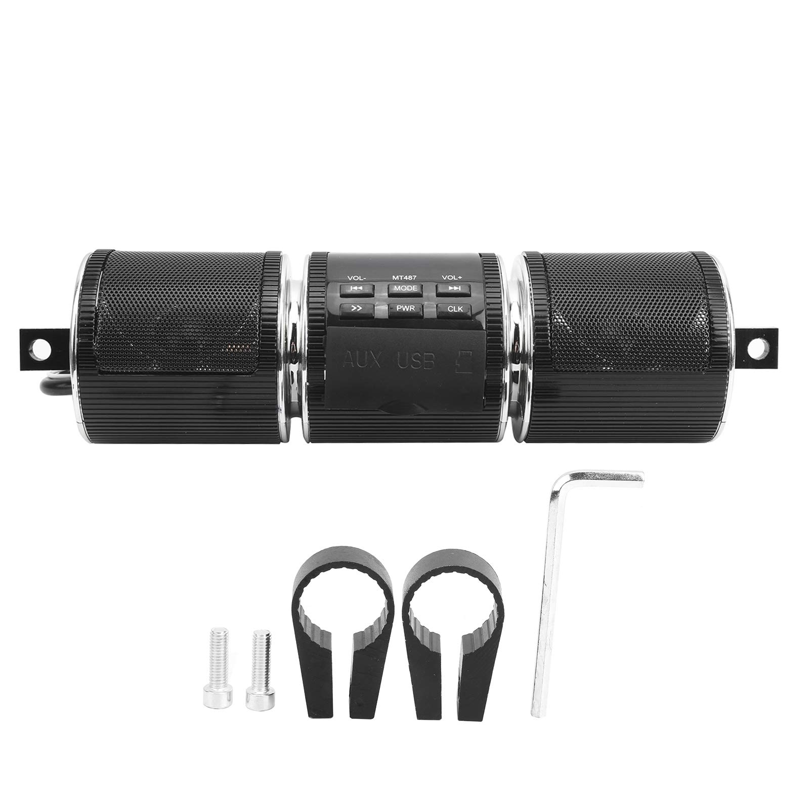 aqxreight Altoparlante Stereo per Moto di Lettore per Manubrio Audio Impermeabile MP3 (Black)