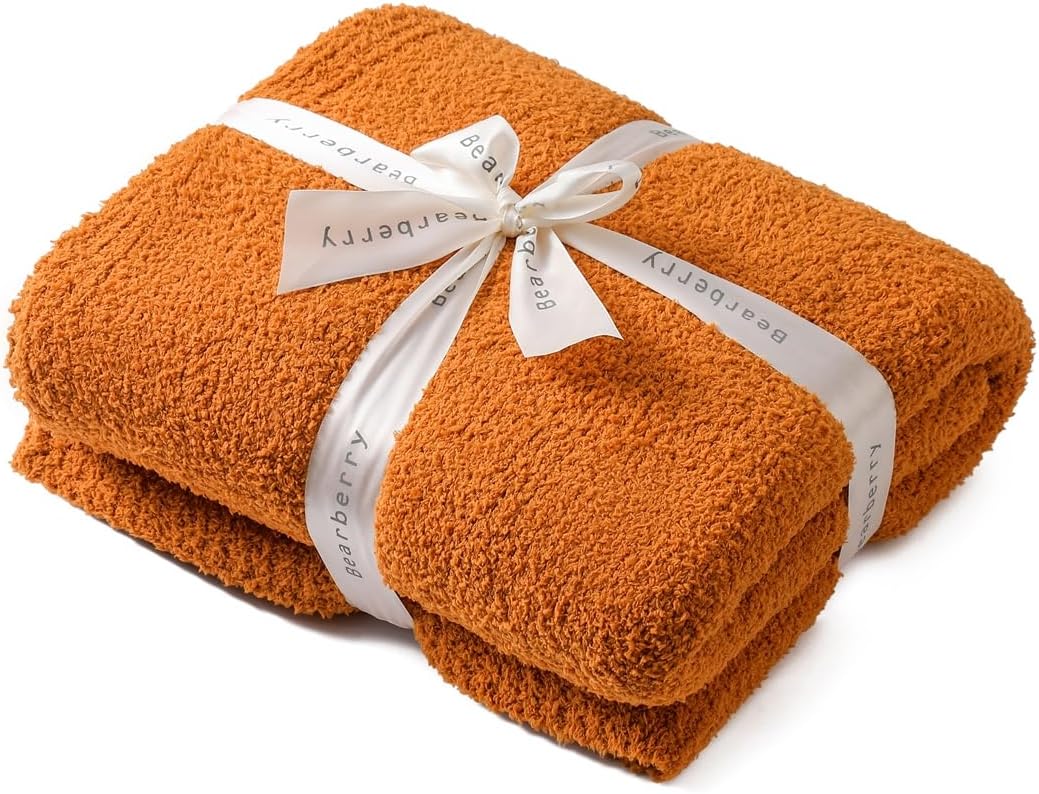 bearberry Super Soft Fall Throw Blanket Lightweight Cozy Warm Throw Blankets for Couch Bed Sofa All Season (Caramel, 50”x60”)