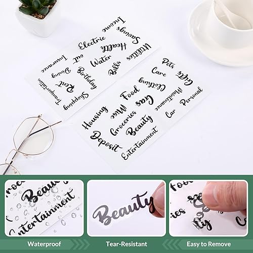 Miniatura 4 de Zuozee Carpeta de presupuesto A7 con sobres de cremallera, organizador de carpeta de dinero para efectivo, cartera de relleno de efectivo con 8