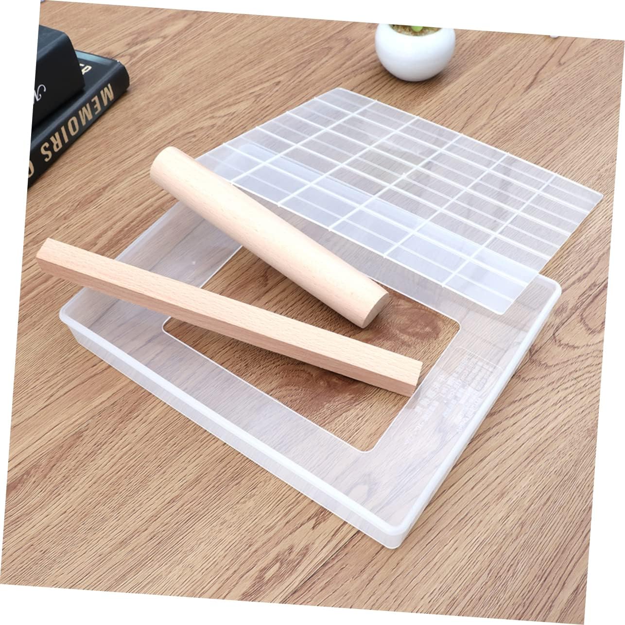 Garneck 5pcs Diy Candy Baking Set Nougat Tools Kit Baking Plate Mold Box Non-stick Mat Cutting Stick Rolling Easy Release Reusable
