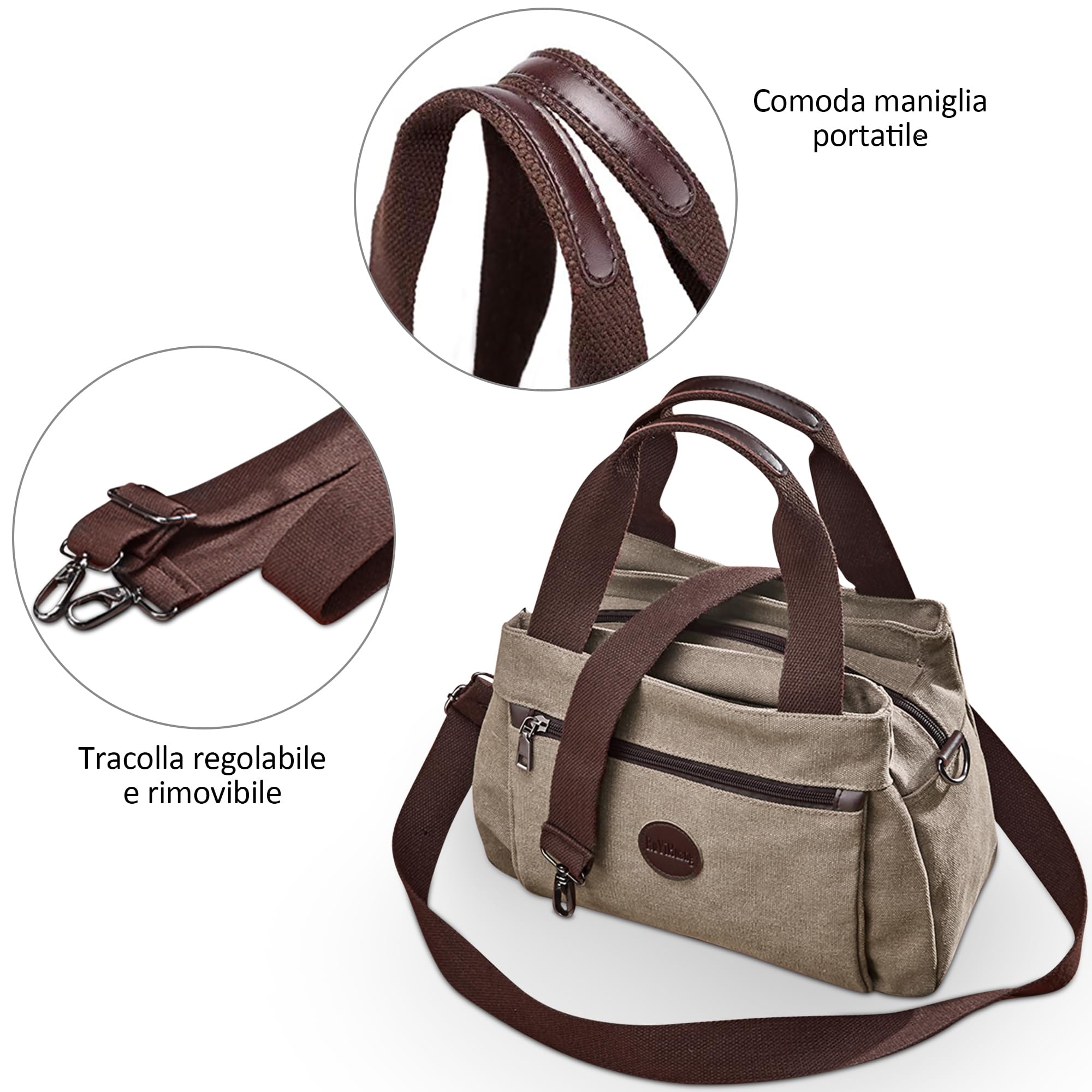 Borsa Tracolla Donna Moda Tracolla Borse Tela Mano Borsetta Comodo Leggero Viaggio Messenger Bag per Shopper Viaggio Lavoro Quotidiano Donna Borsa Tracolla