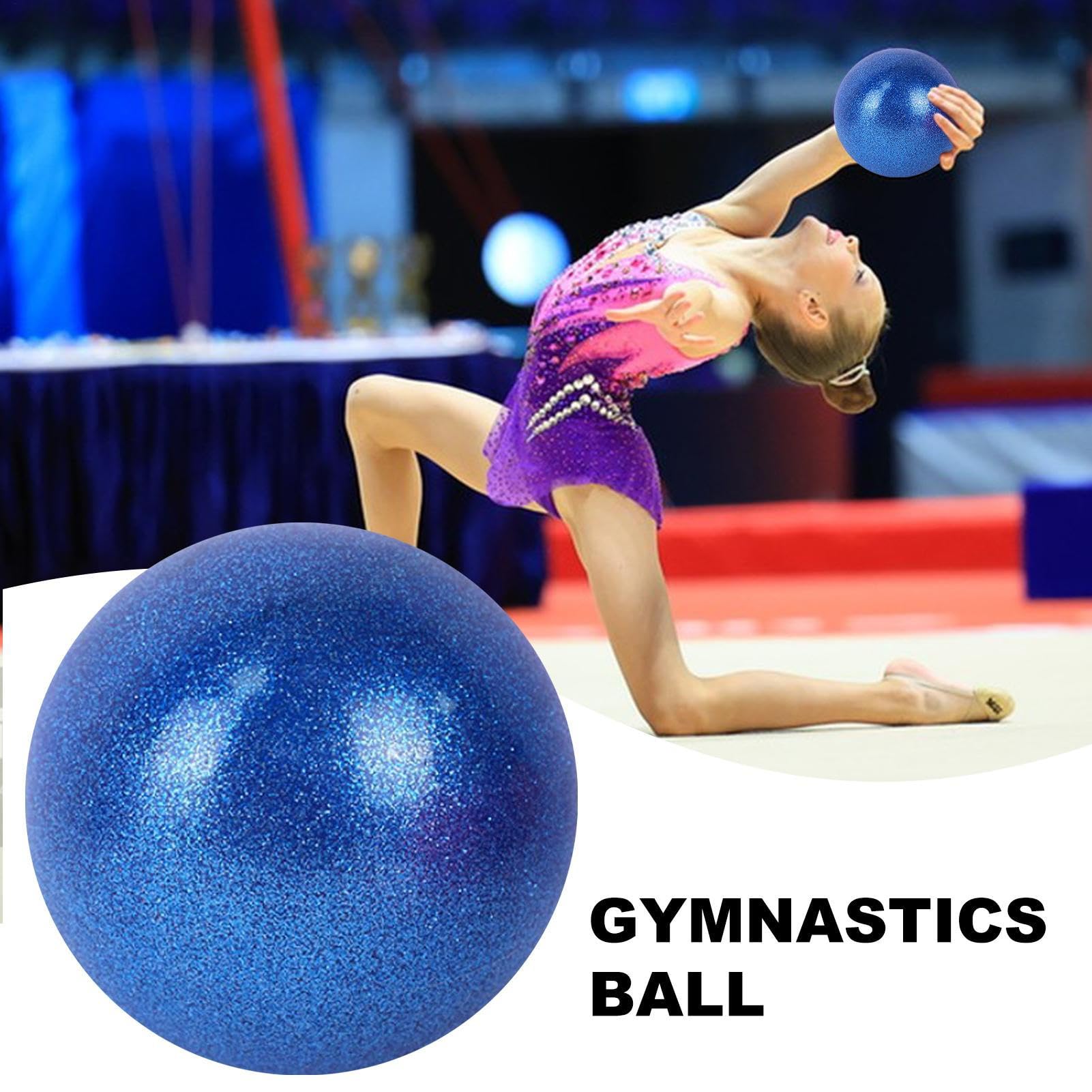 Pelota de ejercicio | Pelota de gimnasia rítmica de 15 cm para entrenamiento de baile, entrenador de fuerza central, accesorios de pilates, equipo de entrenamiento con purpurina para gimnasio, hogar