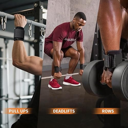 Miniatura 7 de Weight Lifting Hooks (Pair), Wrist Strap Hooks for Weightlifting, Adjustable Men and Women Gym Lifting Straps Hook for Pull-Ups, Deadlifts, Strength