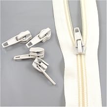 Beads4Crafts 10 METRES + 20 Sliders No.5 Continuous Zip with AUTO Lock Slider 25 Colours Zippers Cushions Upholstery (Cream NO5103)