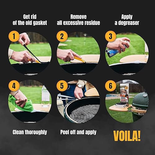 Miniatura 37 de Junta para ahumador – 0.6 pulgadas de ancho 0.2 pulgadas de grosor Junta de parrilla de sello de alta temperatura – 17 pies de largo autoadhesivo