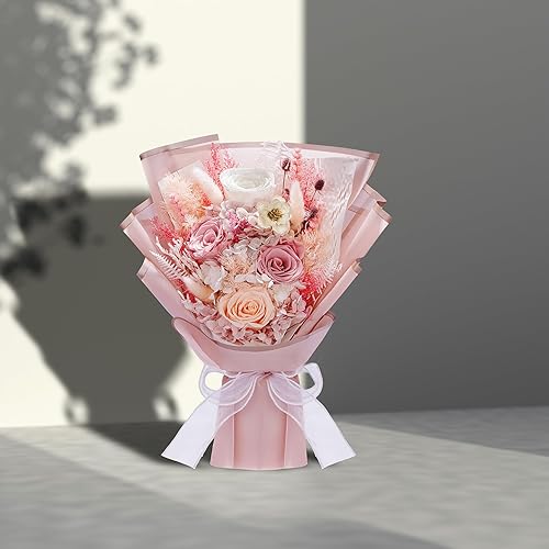 Miniatura 10 de Flores para el día de San Valentín para entrega, ramos de flores preservadas, rosas y flores naturales reales de larga duración, ramos de rosas