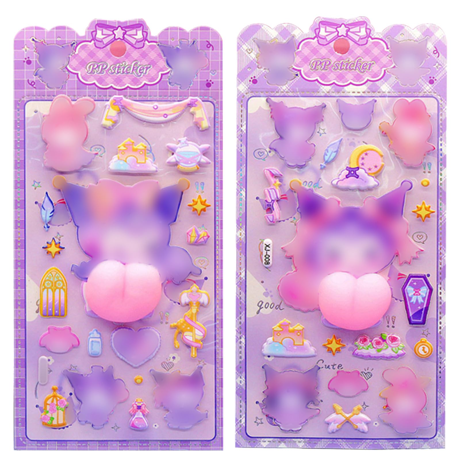 【2枚セット】おしりぷにぷにシール 3dシール ぷくぷく かわいい スマホケース飾り 手帳用 DIY用 3D立体 可愛い マシュマロ 泡ステッカー 子供 女の子 手帳/水筒/スマホケース/アルバム飾り用 (KLM2)