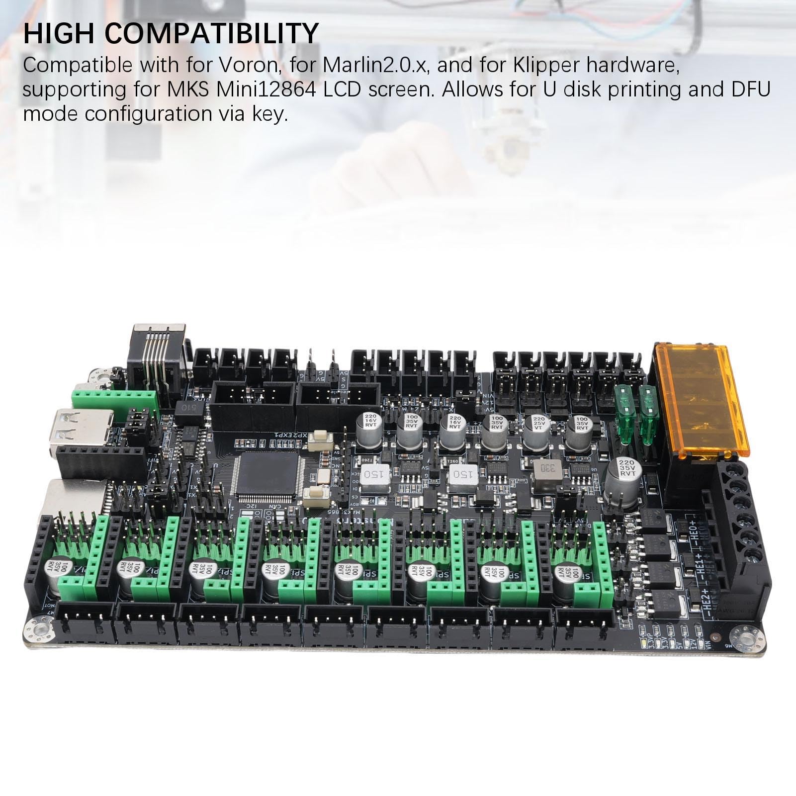 Cocoarm 3D Drucker Steuerplatine PCB, DC12V bis 24V, 8 Schrittmotor, 9