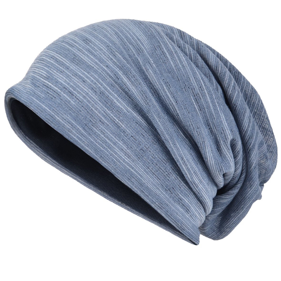 JESSE · RENA Men's Chic Striped Thin Baggy Slouch Summer Beanie Skull Cap Hat