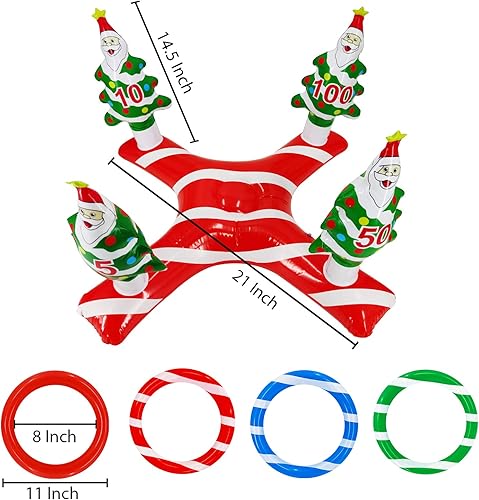 Miniatura 2 de TURNMEON Anillo inflable gigante para árbol de Navidad, juguetes de fiesta, juguetes para niños y adultos, relleno de calcetines familiares,