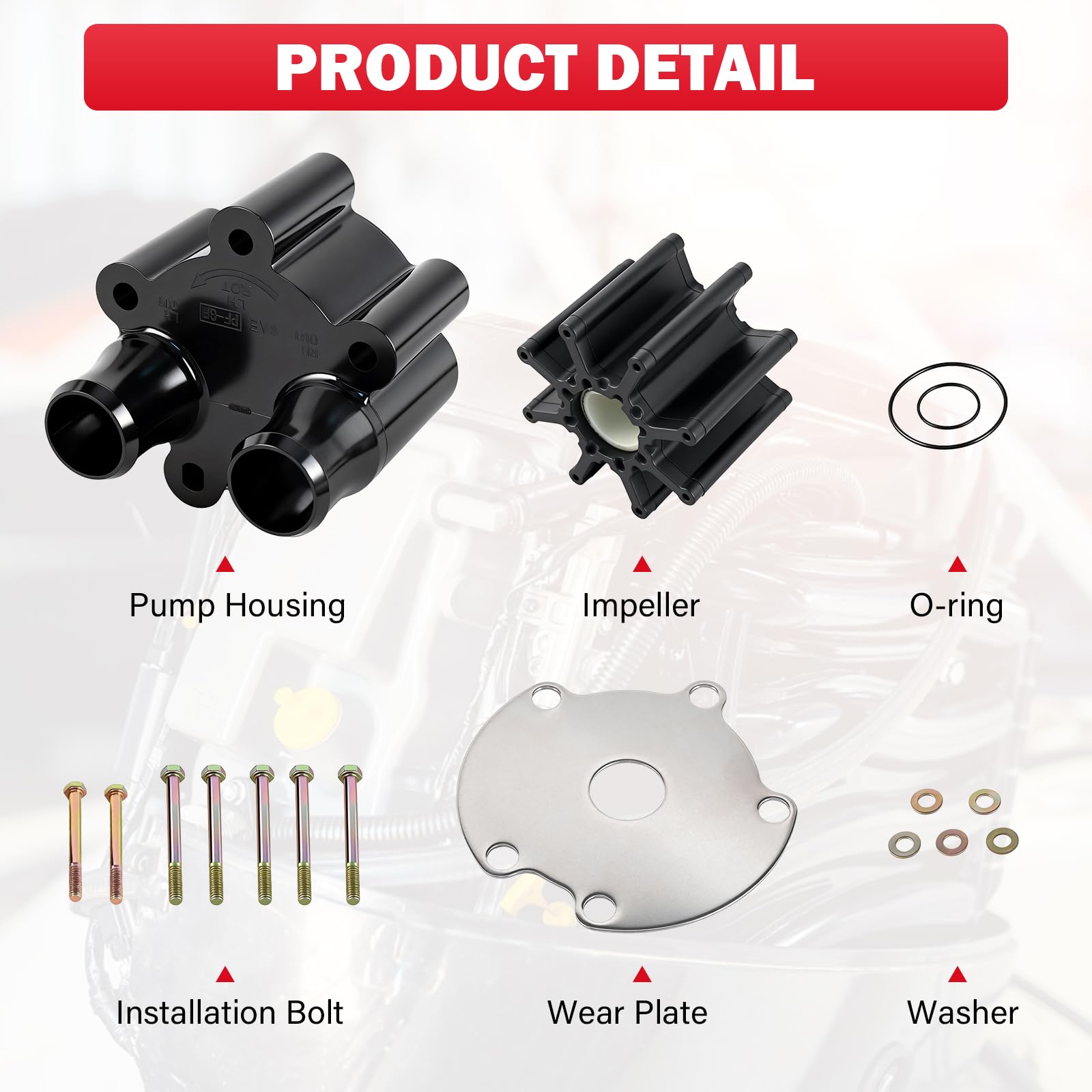 807151A14 Sea Water Pump Housing and Impeller Repair Kit