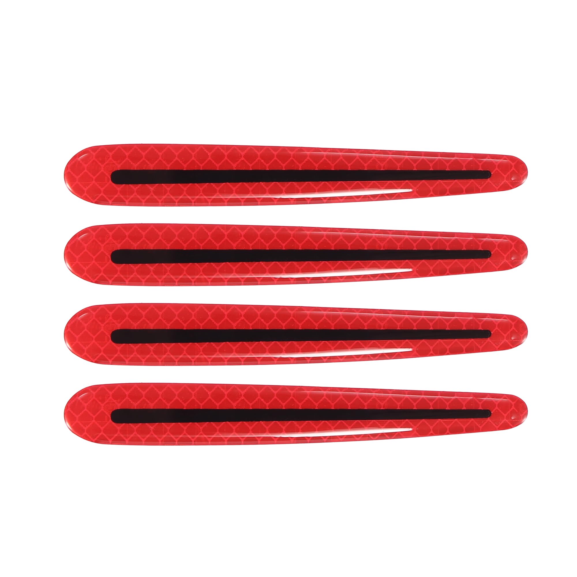 X AUTOHAUX4 Pcs Car Side Door Handle Bowl Edge Cover Protection Reflective Strips Guards Trim Stickers Decals Red Black