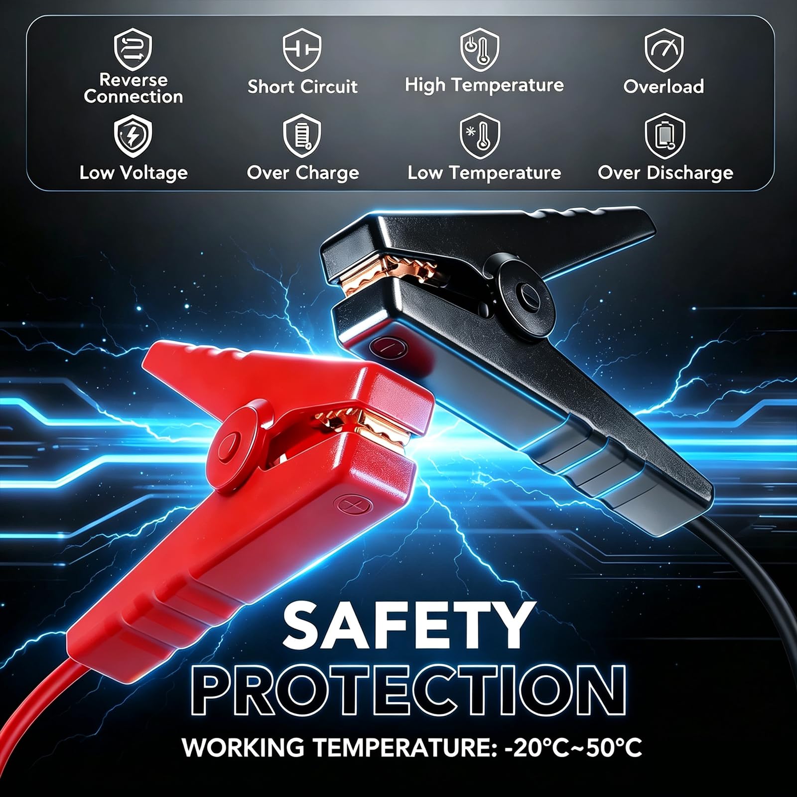 Arrancador de coche 4 en 1 con compresor de aire de 150 PSI, amplificador de batería portátil, inflador de neumáticos diésel de gasolina/12L con pantalla digital, luz LED SOS y banco de energía para