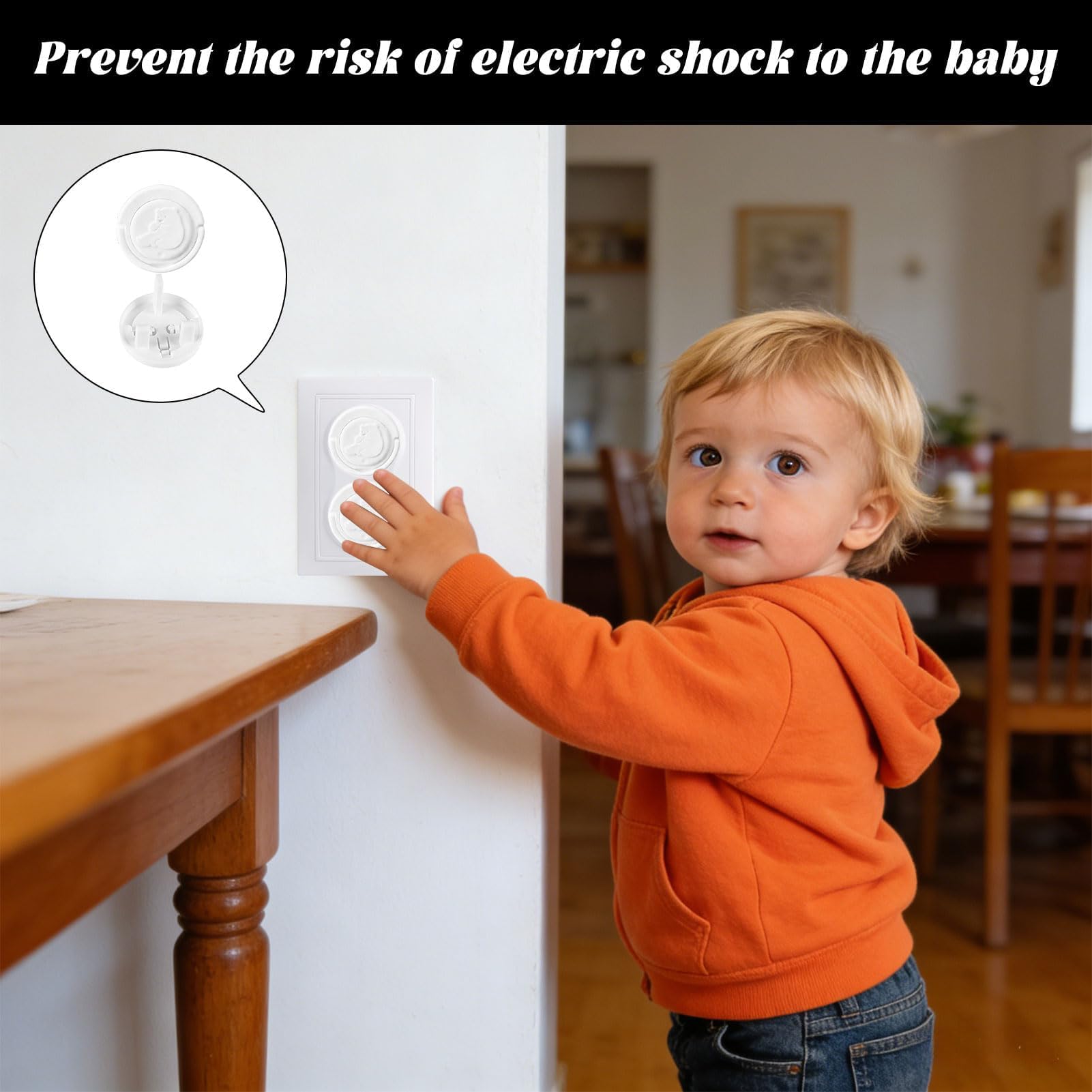10 PCS Plug Socket Covers UK,Baby Plug Socket Covers UK with Pull Ring Guards Caps,Reusable Tight Socket Protector for Children Safety Protection at Home School and Nursery(White) - Image 4