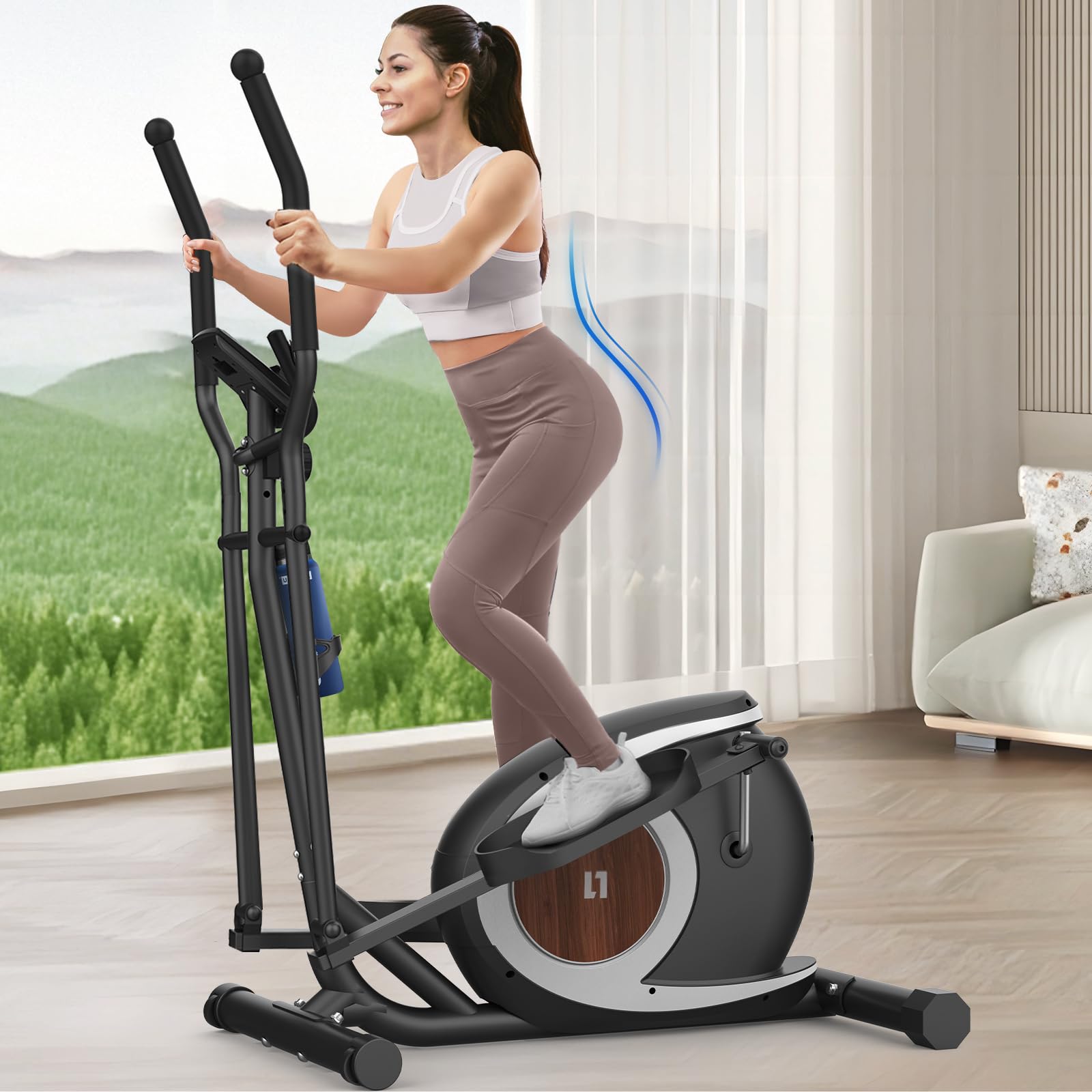 Ellittica Magnetica Casa - 16 Livelli Resistenza, Monitor LCD, Portabottiglie, Fino A 120 Kg - Foto 8