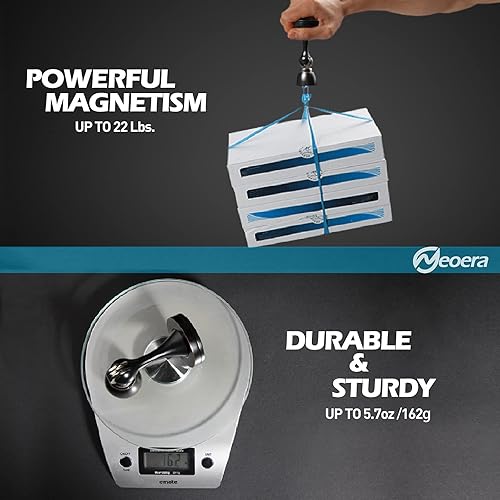 Vista 22 de Neoera Tope magnético de puerta (color níquel cepillado) Tope de puerta fuerte magnético para mantener la puerta abierta, antioxidante, resistente