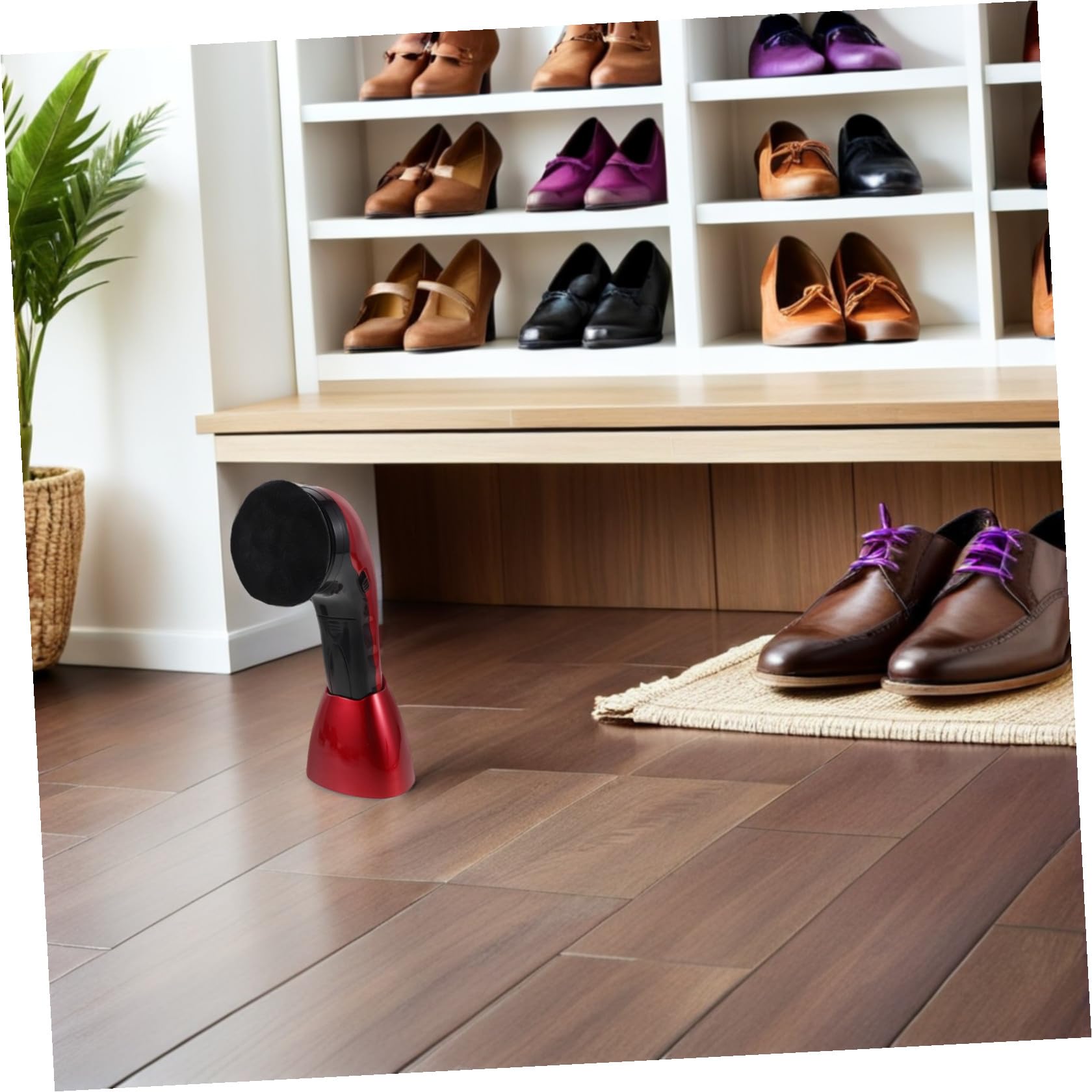 Healeved Elektrische Schuhputzbürste aus Faser und Kunststoff Satz mit Austauschbarem Bürstenkopf für Tiefe Reinigung und Staubentfernung Geeignet für Stiefel und Canvas Schuhe im Büro