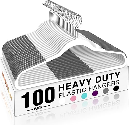 Miniatura 17 de HOUSE DAY - Ganchos de plástico resistentes de 60 unidades, ganchos antideslizantes para ropa con almohadillas de goma y gancho de 360° - Delgados