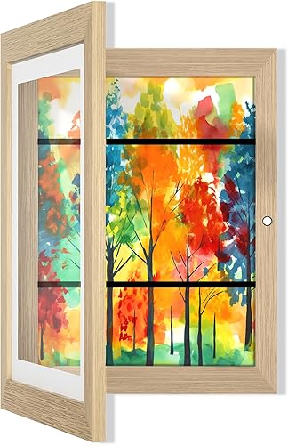 Orionstar Marcos de arte para niños, marcos de fotos intercambiables, marcos de exhibición de fotos de apertura frontal de 11.8 x 8.5 pulgadas con