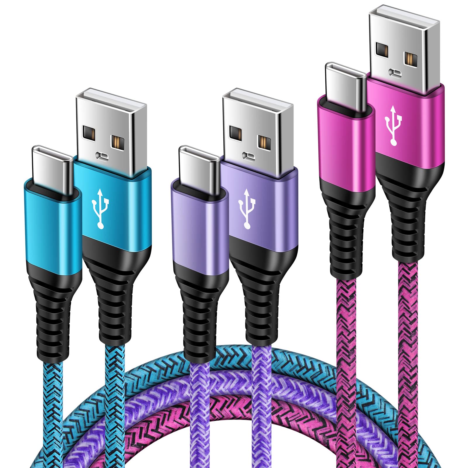 USB C Samsung Charger Cable, [3Pack 3FT+3FT+6FT]Type C Fast Charging Cable USB C Phone Charger Cable Lead for Samsung Galaxy S25 S24 S23 S22 S21 A13 A14 A15 A16 A17 A33 A54 A55 A56 Huawei P30 P20 Lite