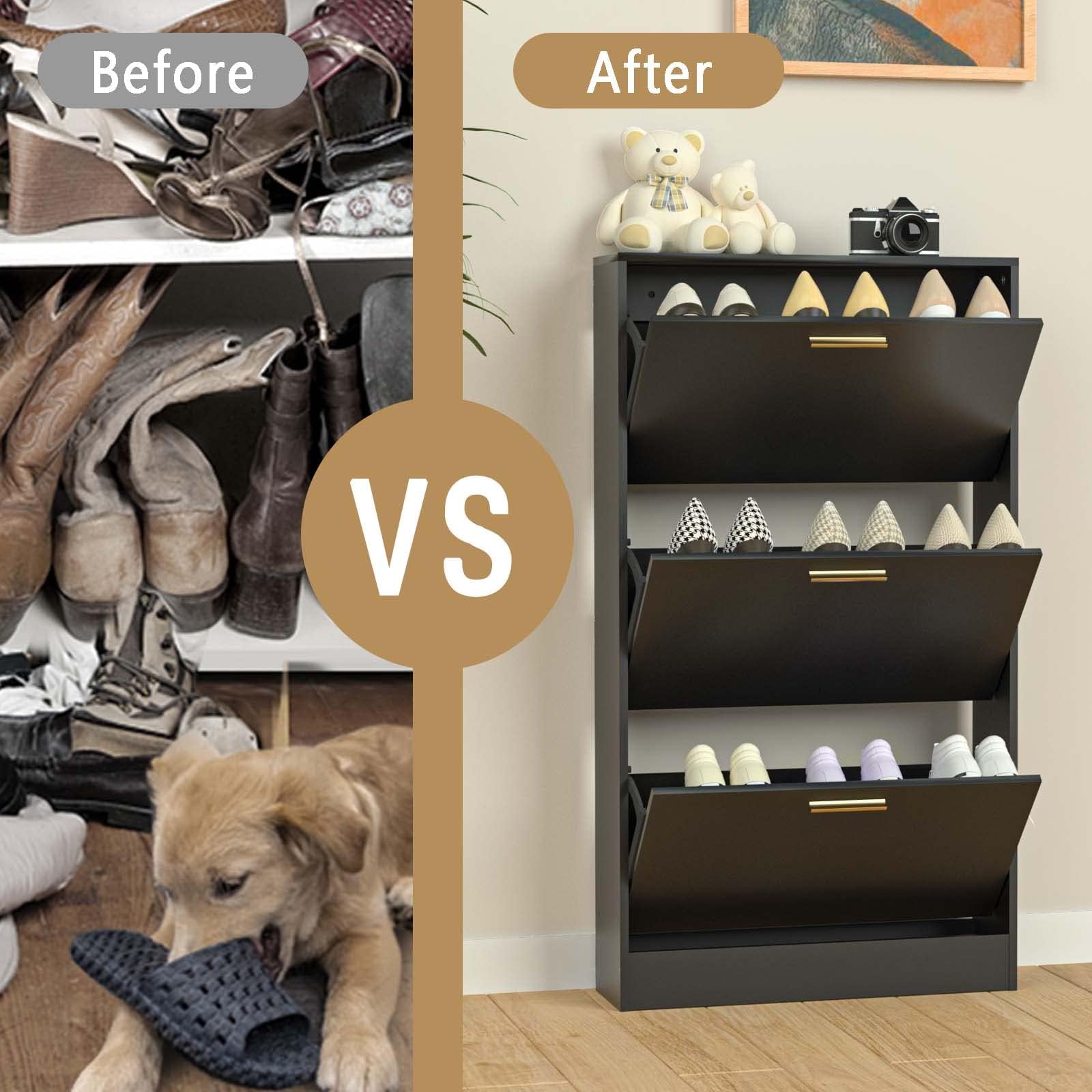 Amazon.com: NOVAMAISON Narrow Shoe Storage Cabinet Set of 2, 3 Amazon.com: NOVAMAISON Narrow Shoe Storage Cabinet Set of 2, 3