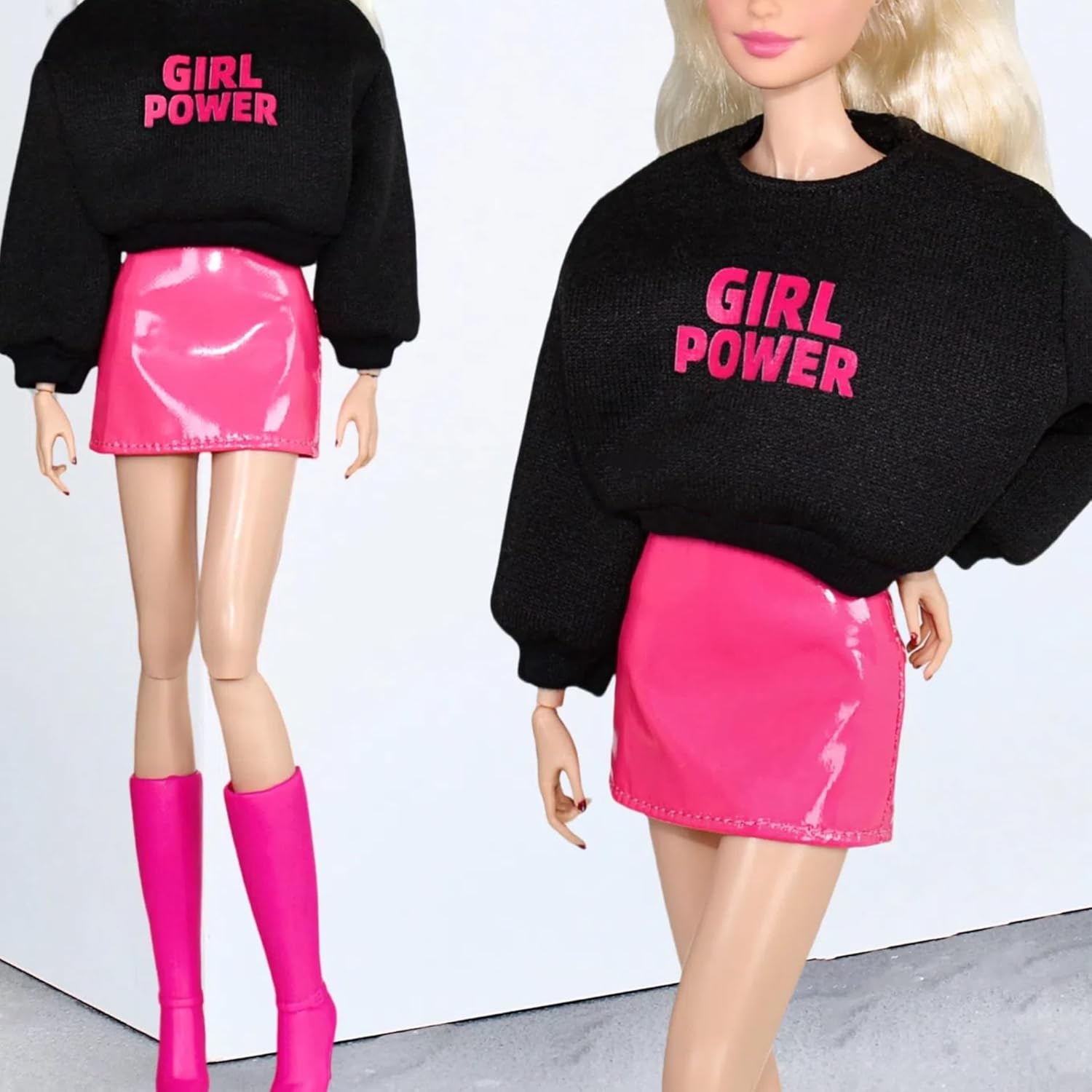 3-Piece Fashion Doll Outfit Set, Sweater with Pink Shorts and Shoes, 11.5 inch Doll or BJD (Pink)