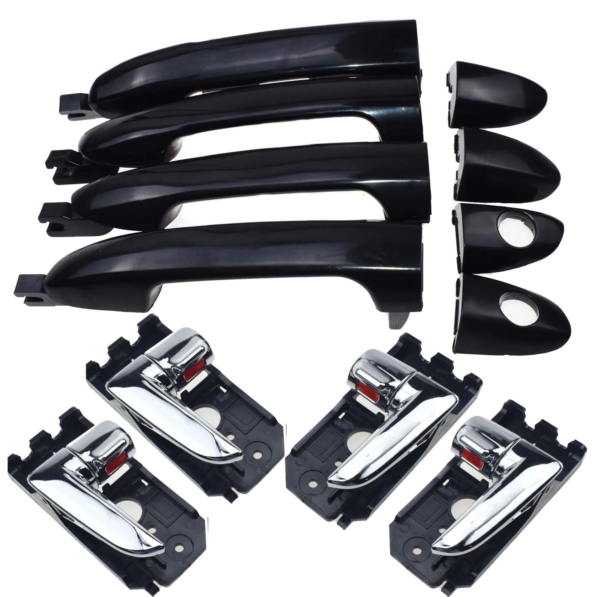 Hillar Chrome Door Outer Handle For Kia For Spectra For Cerato 1.8L 2.0L 2004-2009 Outside & Inside Car Door Handle Kit 82650-2F000 83650-2F000(Chrome)