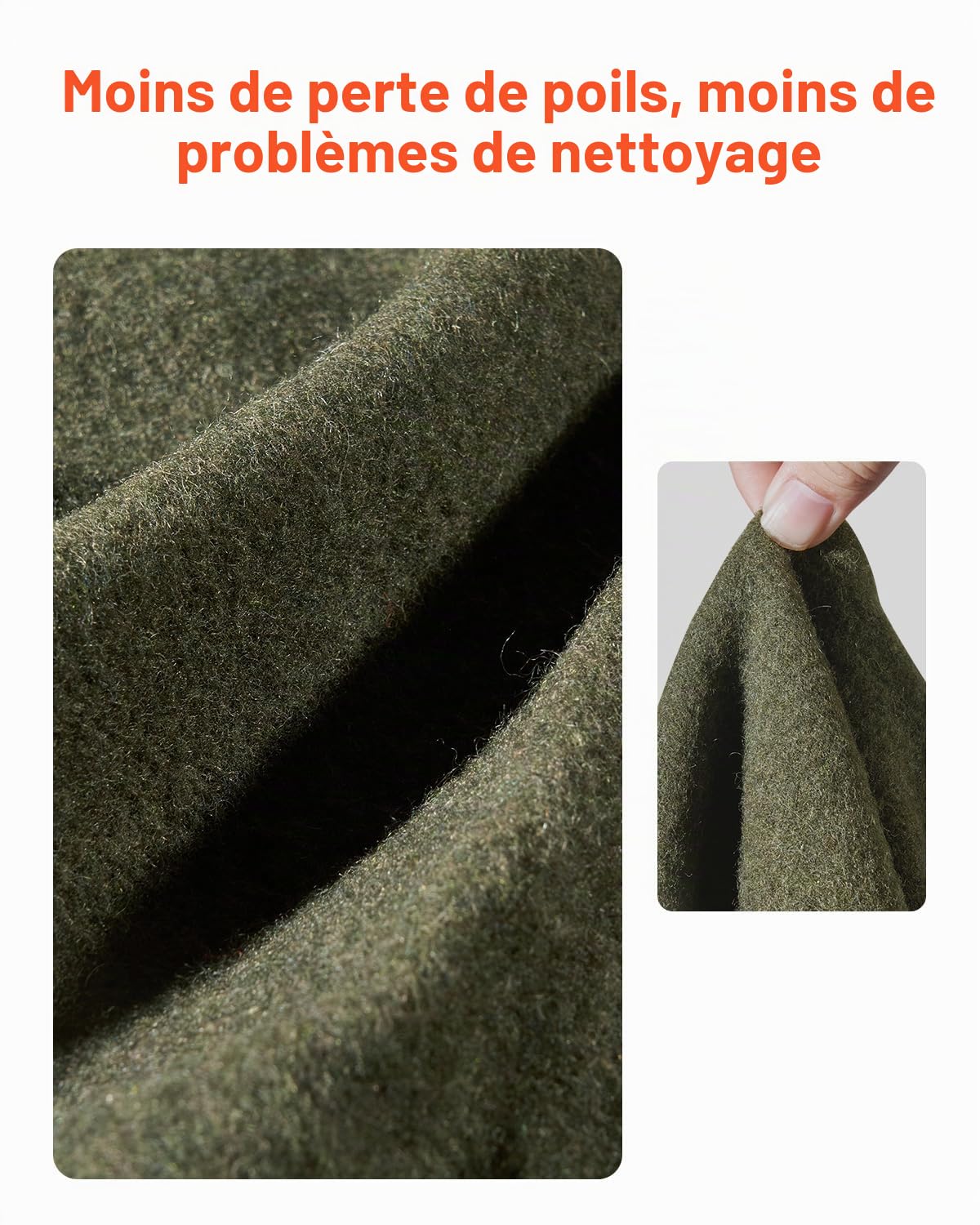 VEVOR Couverture de Camping Laine 80%, 1,62x2,23 m, Grande Couverture de Stade Chaude, Coupe-Vent Ignifuge, pour Extérieur, Pique-niques, Randonnée, Événements Sportifs, en Plein Air, Vert Armée