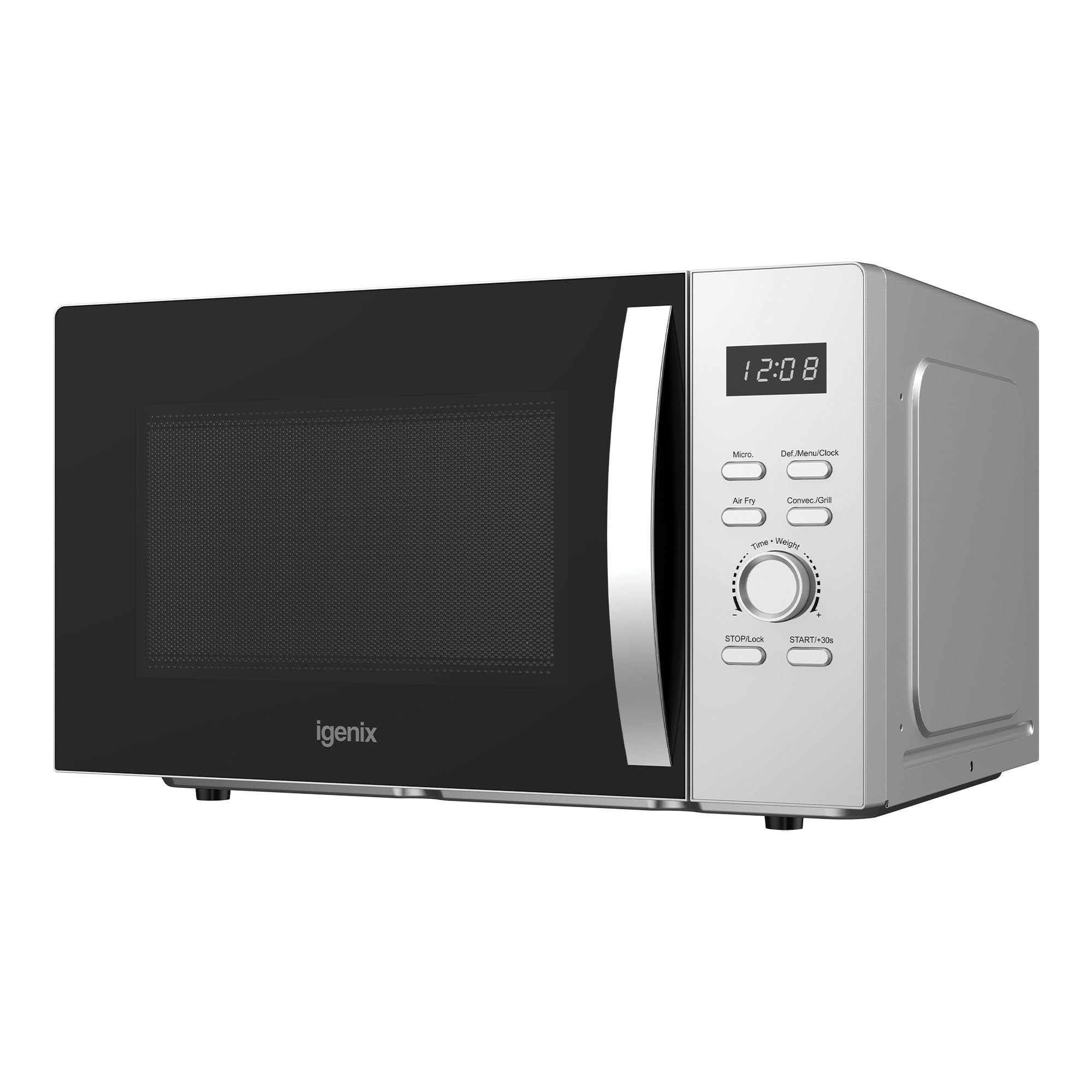 Igenix 28L 900W 3-in-1 Silver Combination Microwave Oven with Stainless Steel Cavity & Air Fry Function – 1200W Grill & 2200W Convection Power, 8 Auto Cook Programmes, 60-Min Timer - IGMC02890S