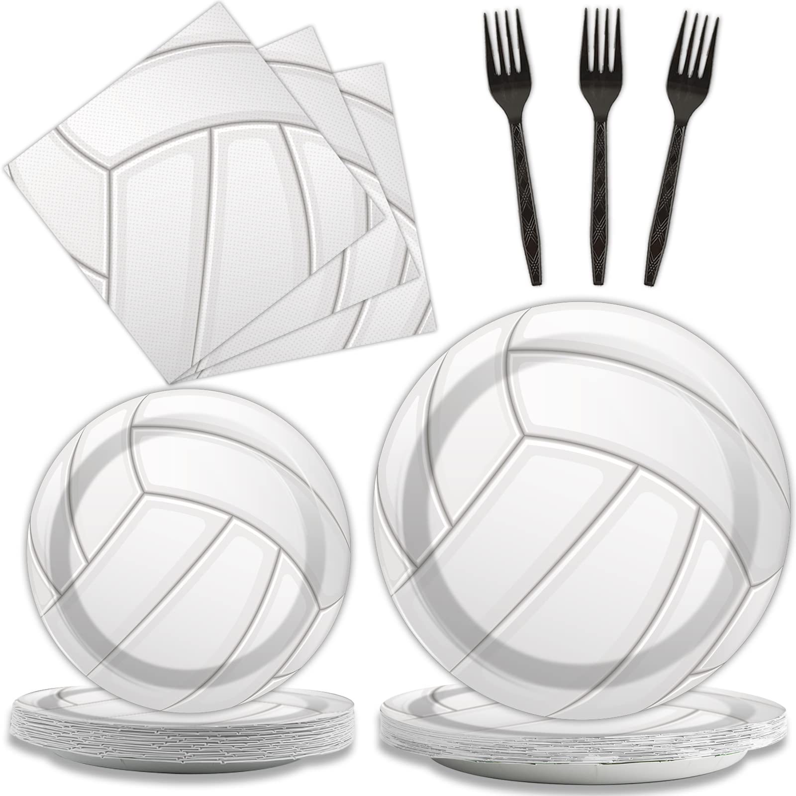 96pcs Volleyball Birthday Party Supplies Sports Paper Plates Napkins Set Disposable Tableware Kit Sports Theme Party Baby Shower Decorations Favors