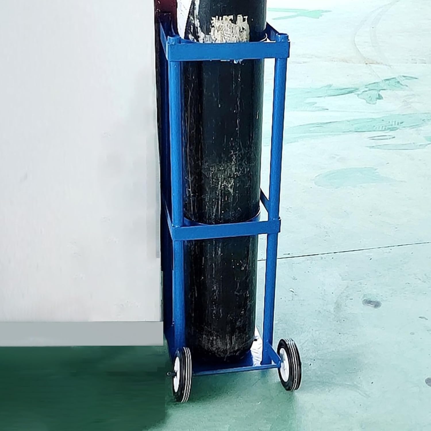 Wysoki wózek na butlę gazową ze stali na kółkach, wózek na butlę z tlenem z aluminium, do użytku wewnątrz i na zewnątrz, wózek na butlę z tlenem, wytrzymały tlen