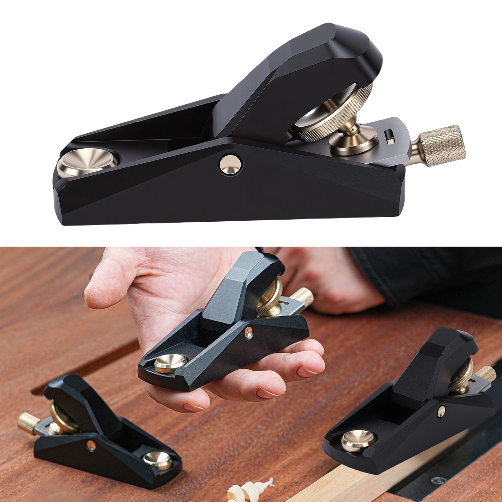 Cryfokt Pialla Manuale per Legno Pialla Ad Angolo Basso con Lama da 28 Mm con Smusso a 20° Portatile in Alluminio per la Lavorazione del Legno Rifilatura e Levigatura per Leggera con Raccordi in
