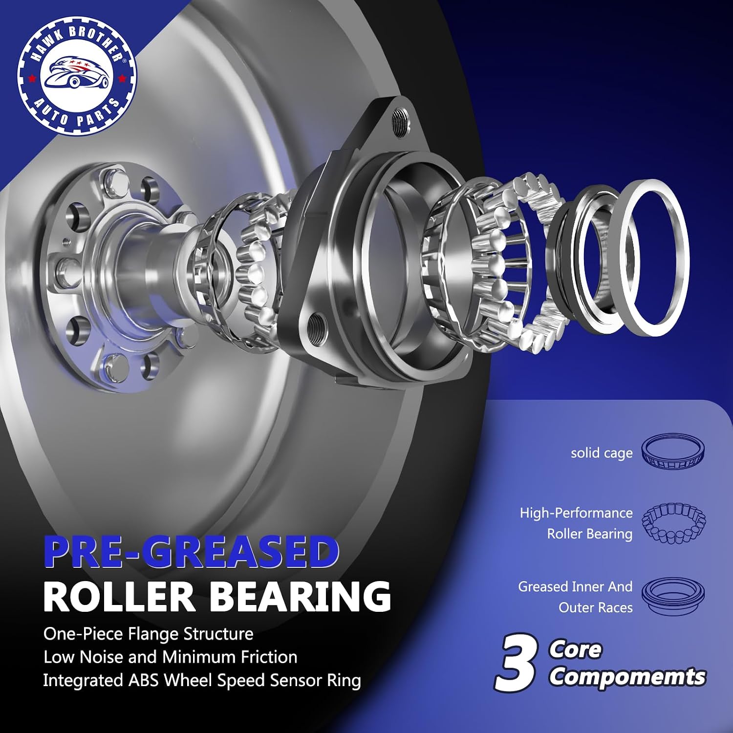 Control Arm Wheel Hub Bearing, Front Upper Suspension Kit Idler Pitman Arm Compatible with 2001-2006 Chevrolet Silverado 1500HD 2001-2007 Silverado 2500HD GMC Sierra