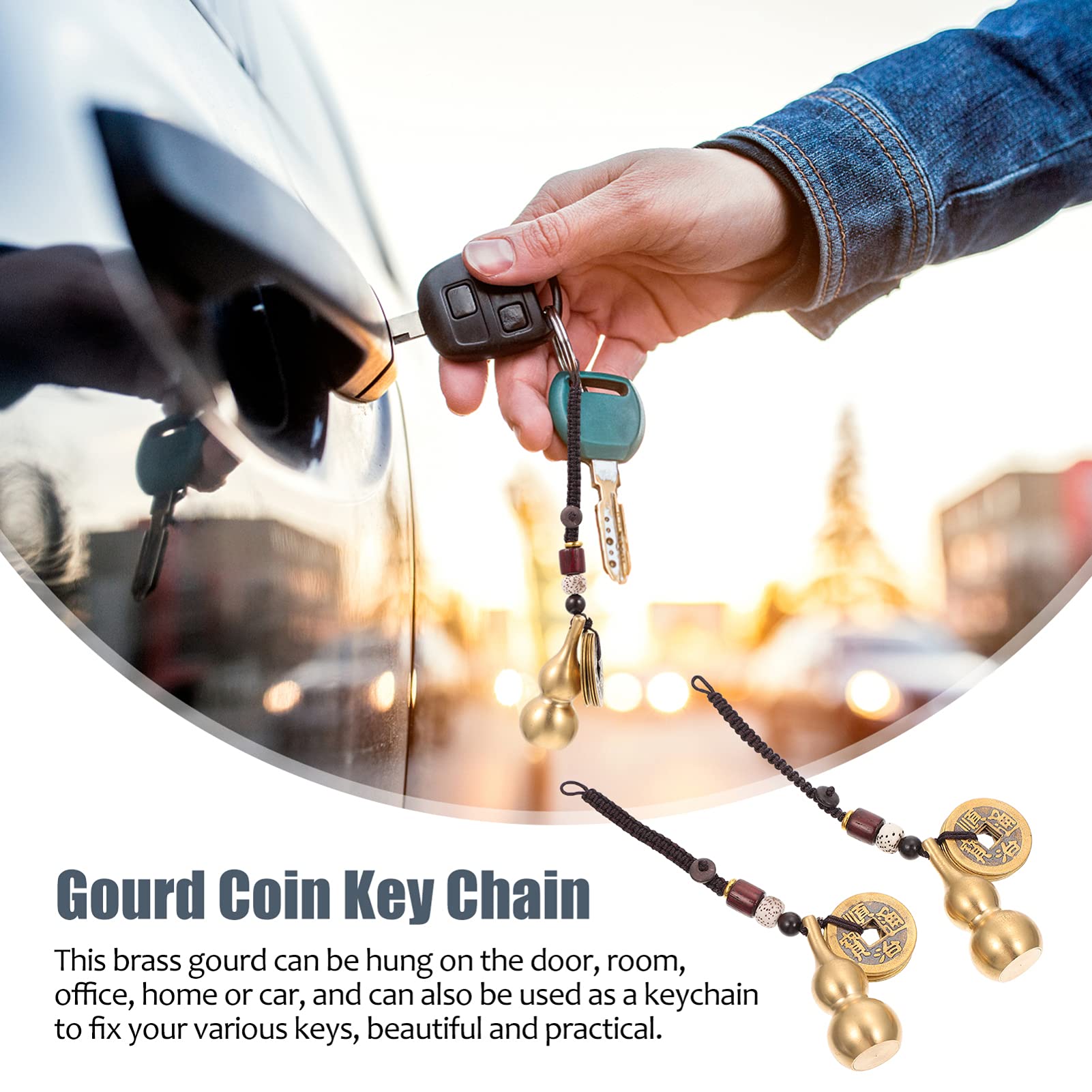 Amazon.co.jp: FOMIYES 車の装飾 風水コイン デコレーション 2個 Wu キーチェーン 銅コイン ひょうたんチャーム ウィッシュフル  キーチェーン 車 財布 ハンドバッグ ペンダント 幸運 健康 成功 カラバッシュ キーチェーン ヴィンテージ装飾 : Clothing, Shoes  & Jewelry