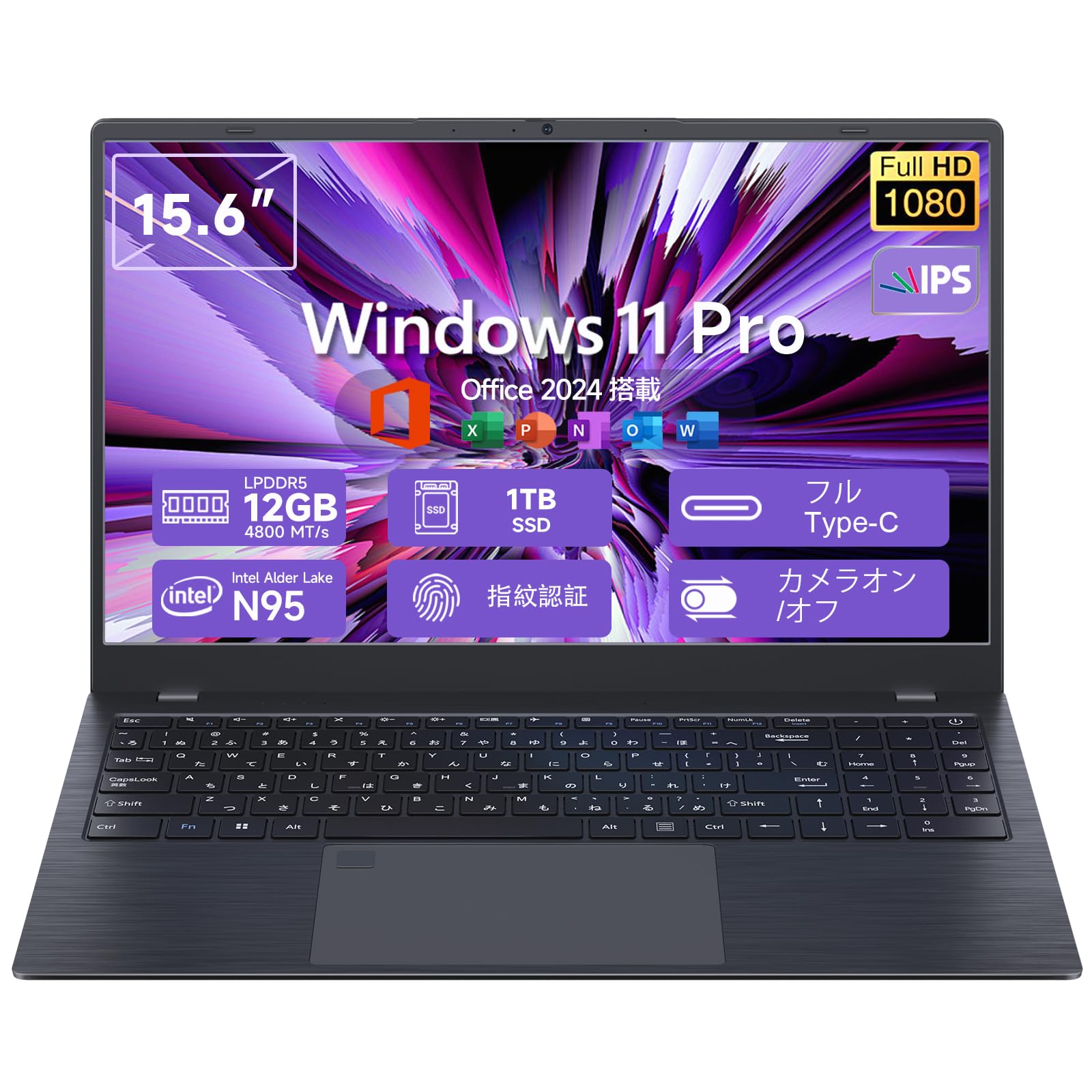 Amazon.co.jp: ノートパソコン N95 薄型ノートPC 15.6インチ Windows 