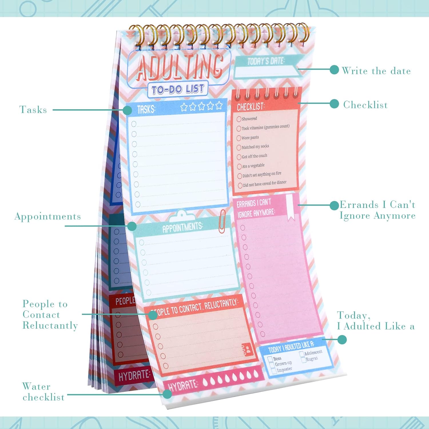 Glenmal 6 Pack to Do List Notepad Undated to Do List Notebook Daily Planner Notepad 180 Sheets for Adult Student Office School Home Supplies 7.8 x 5.2 Inch(Bright,Bright Color) - Image 4