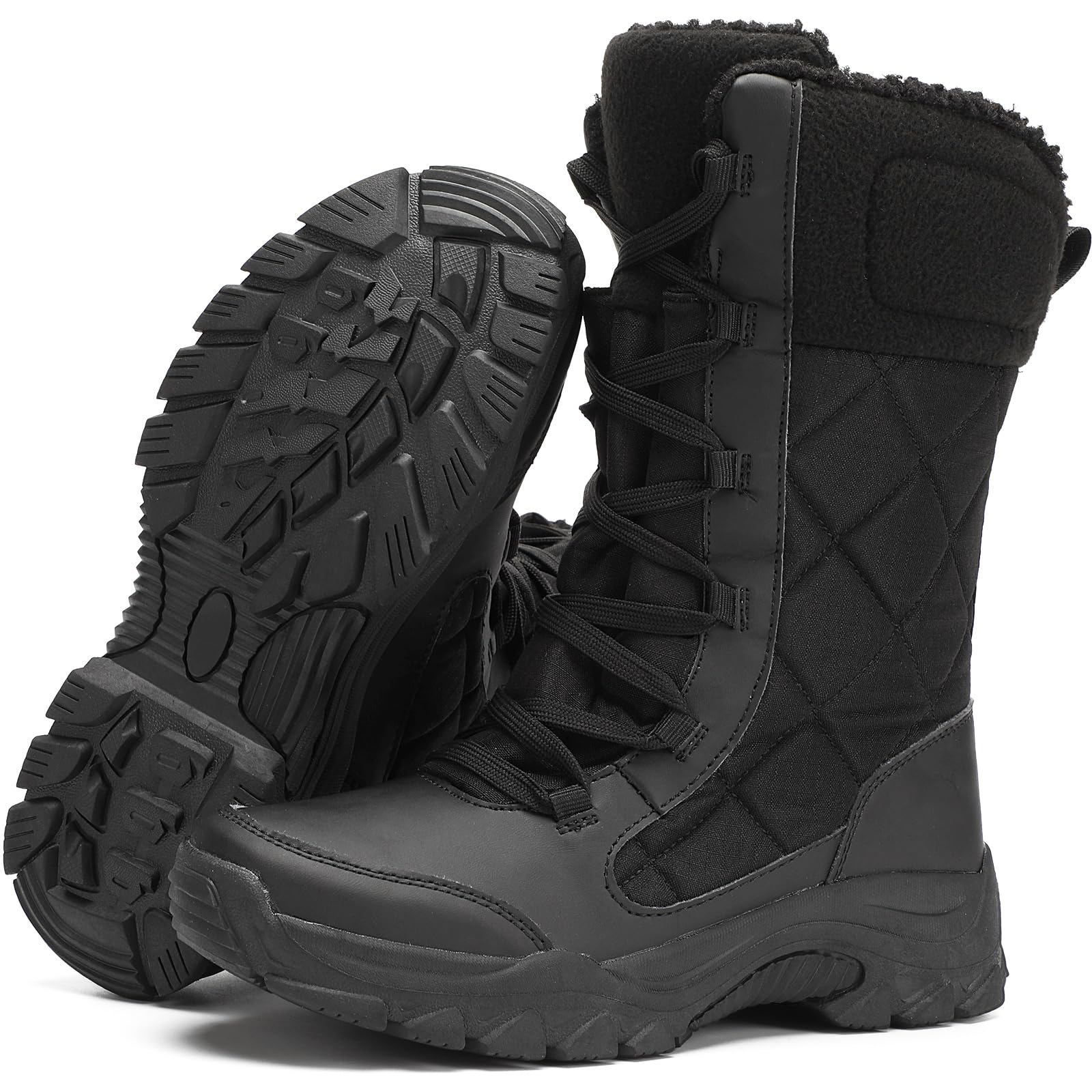 Womens Snow Boots With Lace up Waterproof and Warm fur lining Outdoor Winter Snow Boots Comfortable and Warm