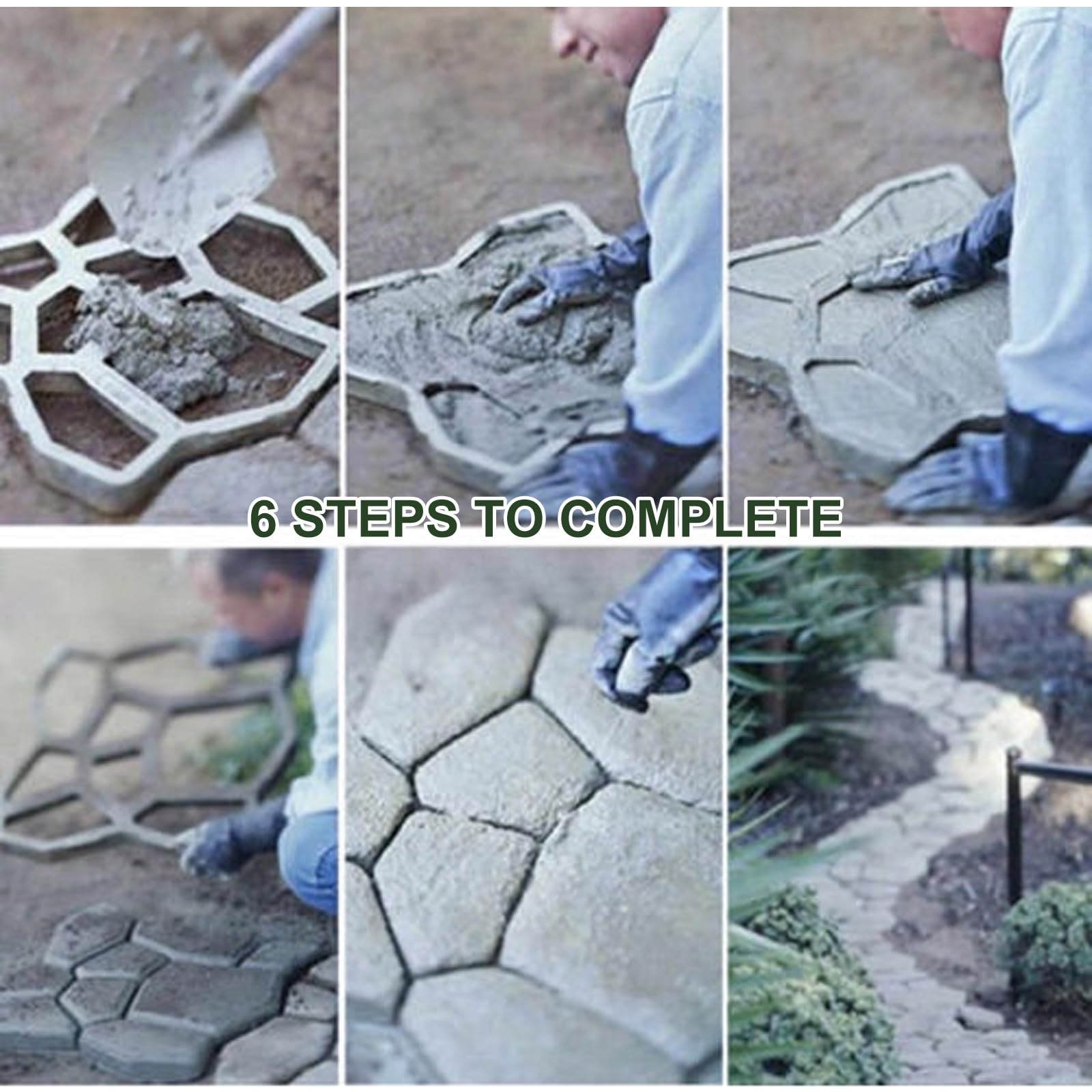 Moule Pas Japonais Exterieur Jardin, Moules à Béton en Plastique, Moule de Trottoir, Dalle de Béton Carrée à Faire Soi-même, 36/43/50cm en Option