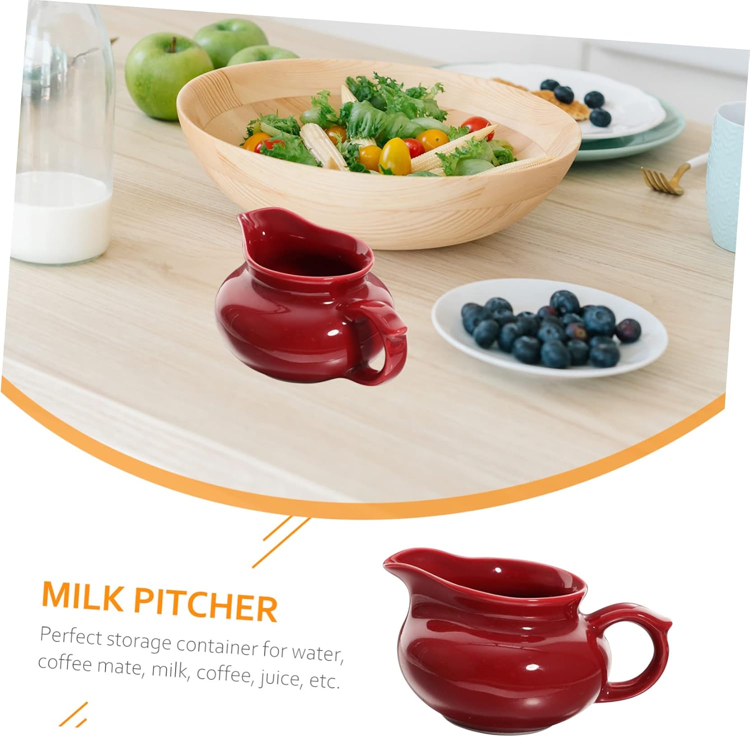 Cabilock 1pc Ceramic Milk Jug Multi-function Gravy Boat Sauce Dispenser Decorative Sauce Cup Use