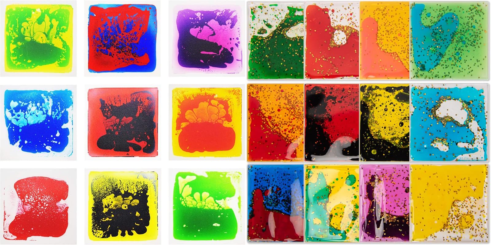 Art3d Liquid Fusion Activity Play Centers for Children&Multi-Pack of 12 Tiles