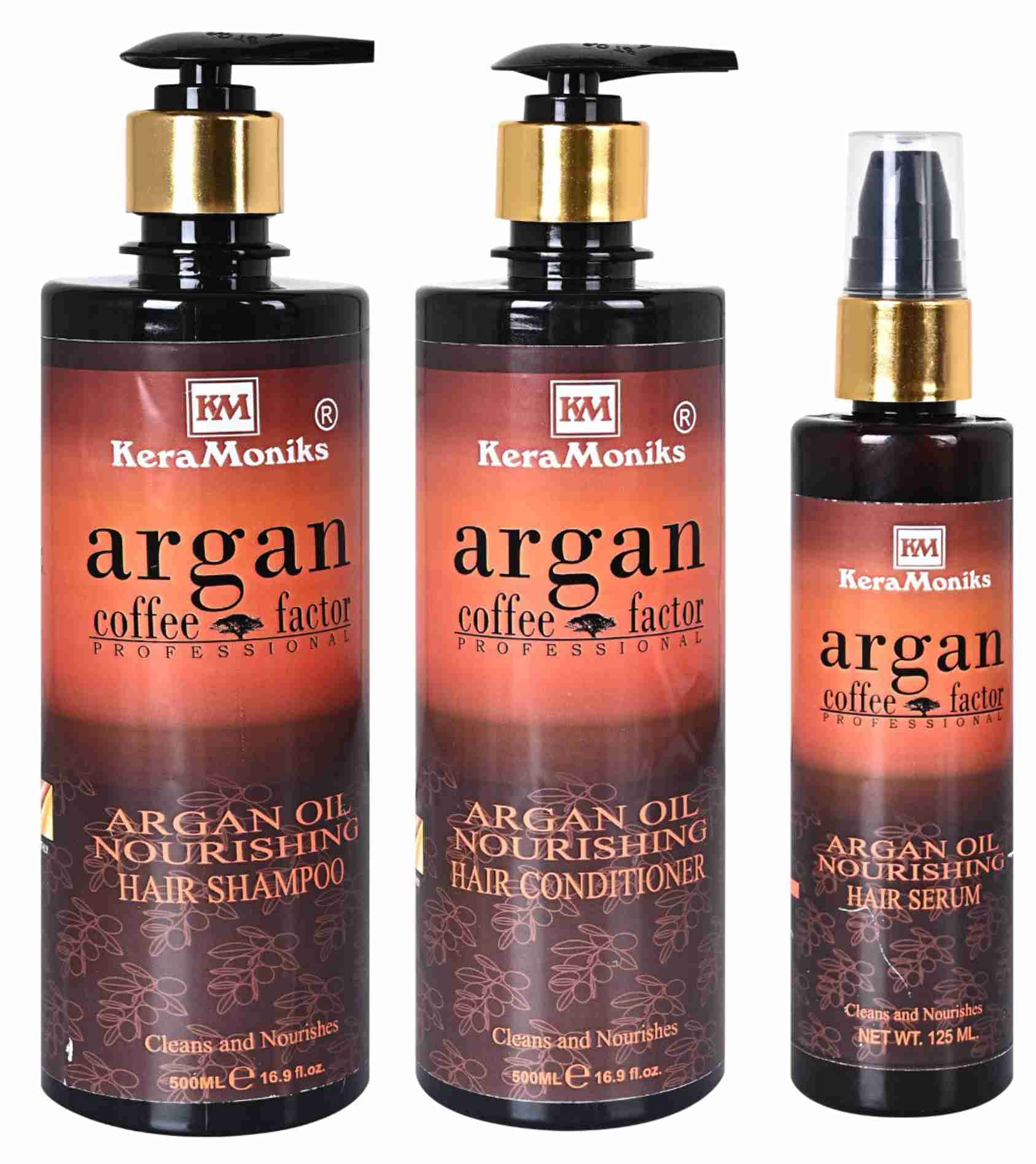 Keramoniks Argan Oil Hair Shampoo 500 ml + Argan Oil Hair Conditioner 500 ml + Argan Oil Hair Serum 125 ml (Pack Of 3)-image-47